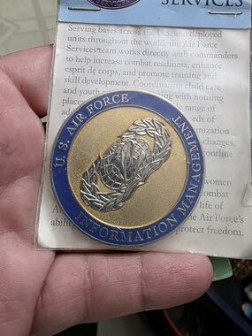 U.S. Air Force Information Management Challenge Coin - Blue & Gold